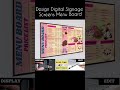 Design Digital menu board, Restaurant menu, signage screens Design ASMR