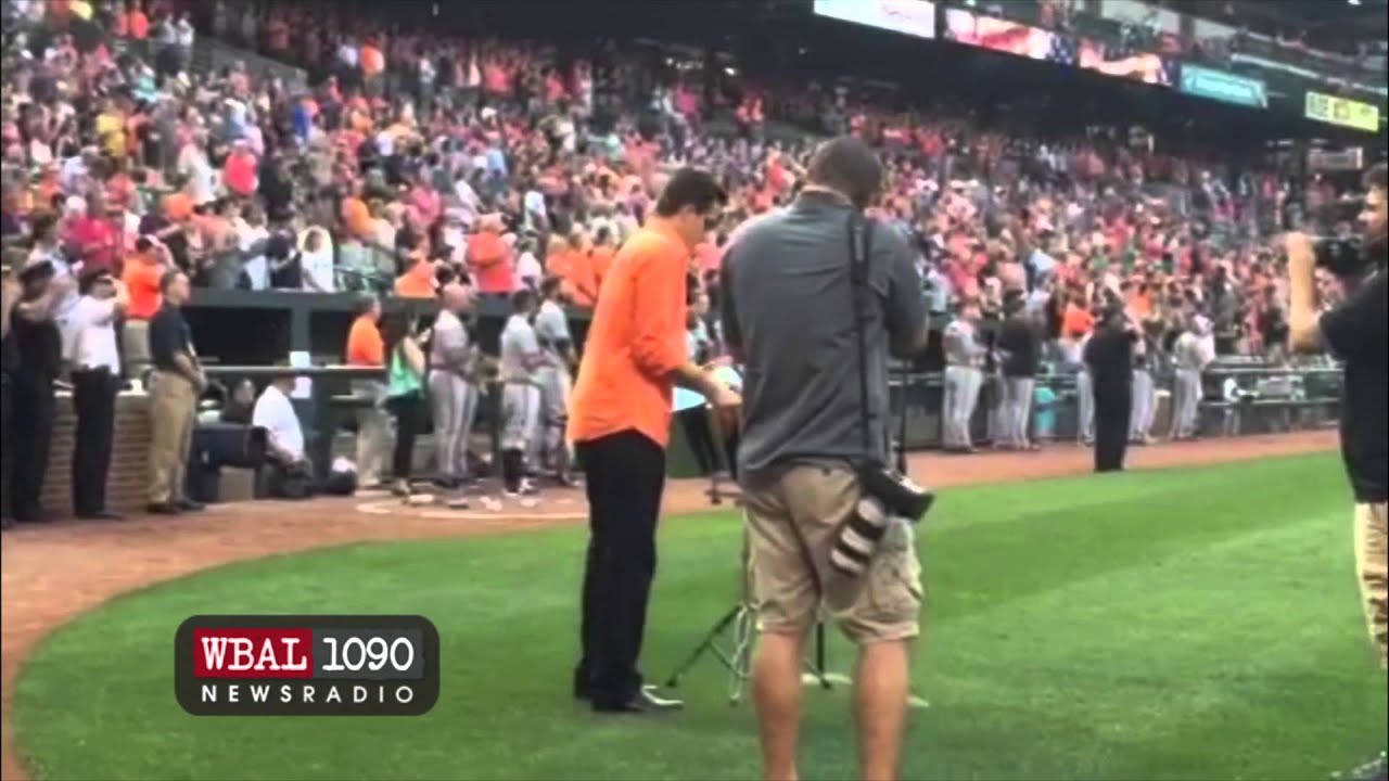Steel Pan Artist John Patti plays the National Anthem at Camden Yards