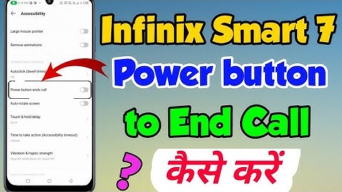 Infinix Smart 7 me power button to end call kaise kare | infinix smart 7 Power button to end calls