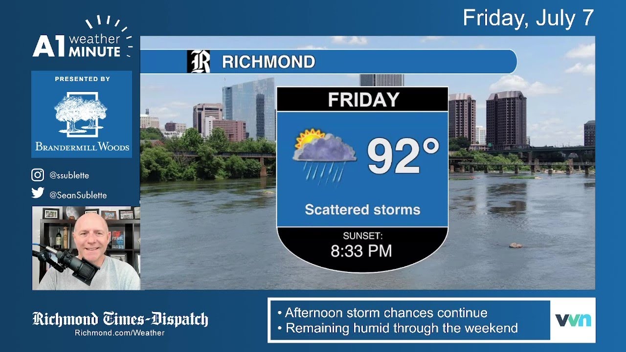 Friday morning Richmond weather video: Humid with more weekend showers ...