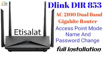 Dlink DIR 853 AC 1300 MU MOU WiFi Gigabite Router Full Installation #etisalat #dlink #router