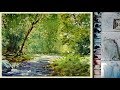 Watercolor Landscape Painting : The Forest Stream