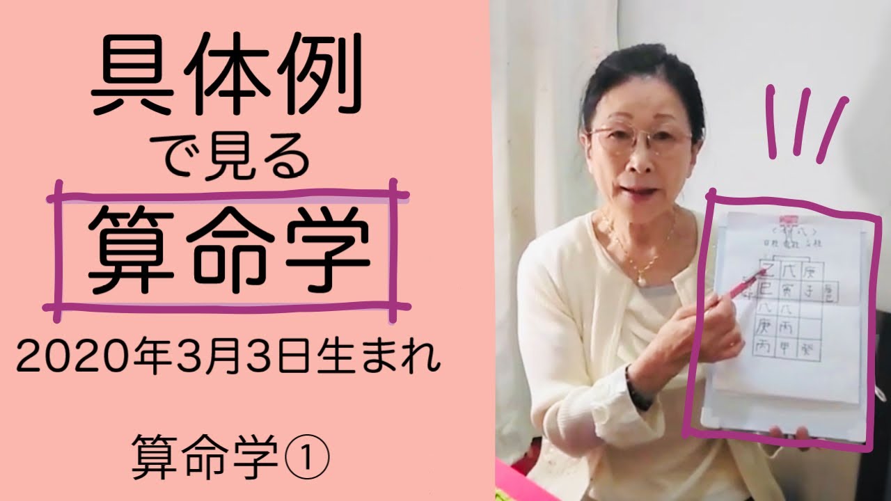 占い】算命学の例：2020年3月3日生まれ：命式・星図：珠稀（たまき