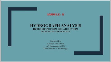 HYDROGRAPH ANALYSIS  BASE FLOW SEPERATION