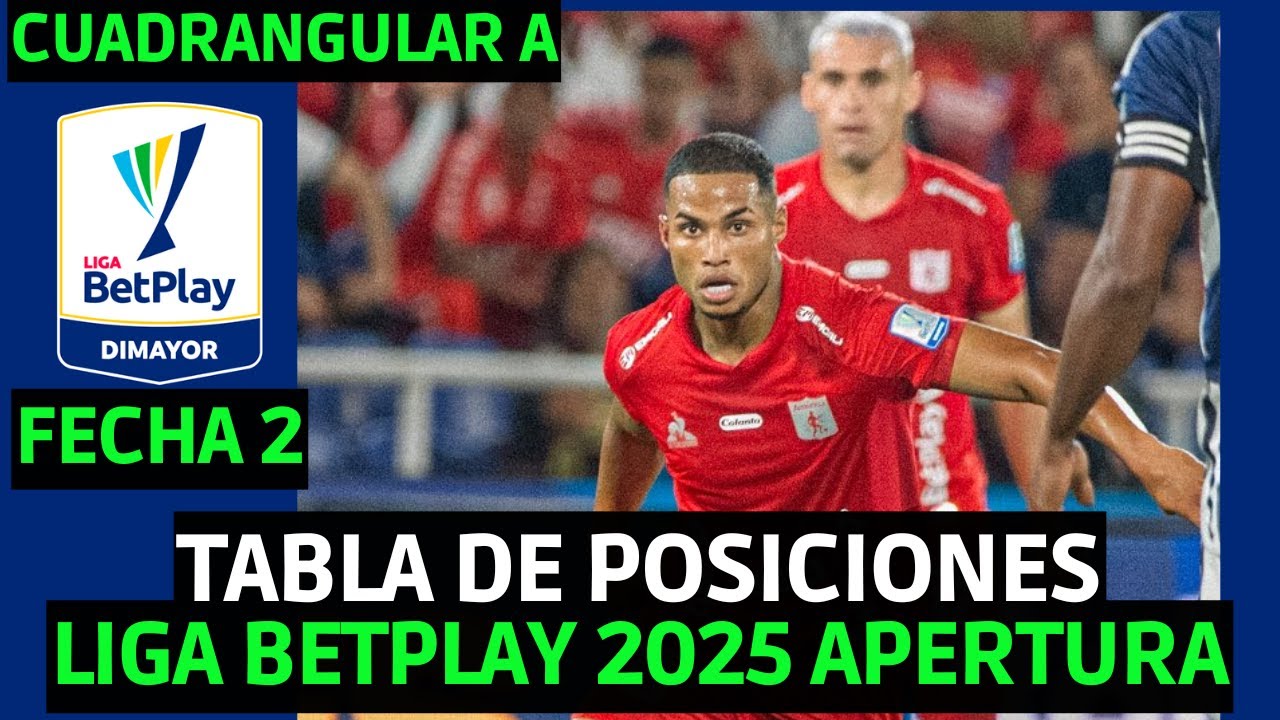 TABLA DE POSICIONES DE LA LIGA BETPLAY 2025 APERTURA FECHA 2 / AMERICA ...
