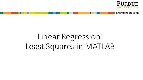 Linear Regression: Least Squares in MATLAB
