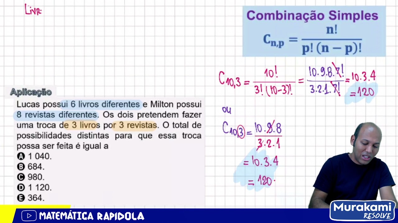 COMBINAÇÃO SIMPLES, ANÁLISE COMBINATÓRIA