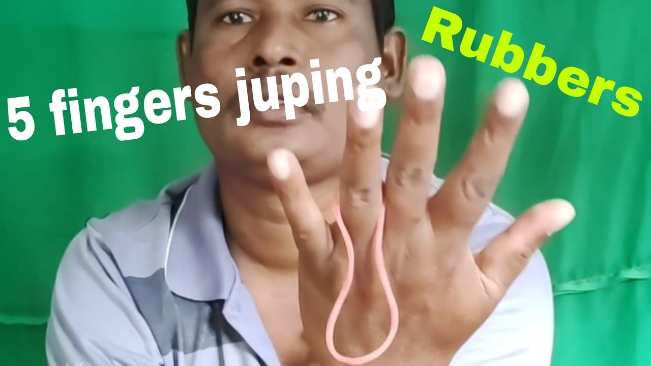 Rubber band 5 fingers jump Magic tricks in Telugu/Rubber band magic