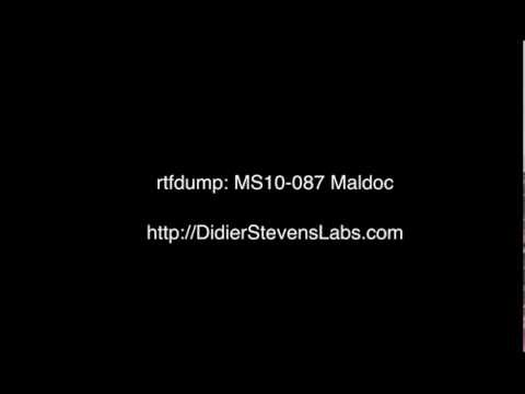 rtfdump: MS10-087 Maldoc