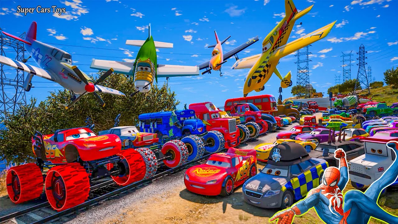 Cars Crazy McQueen and Friends High Impact Darrell Cartrip Ryan Laney Mack Monster Truck Racing Toys