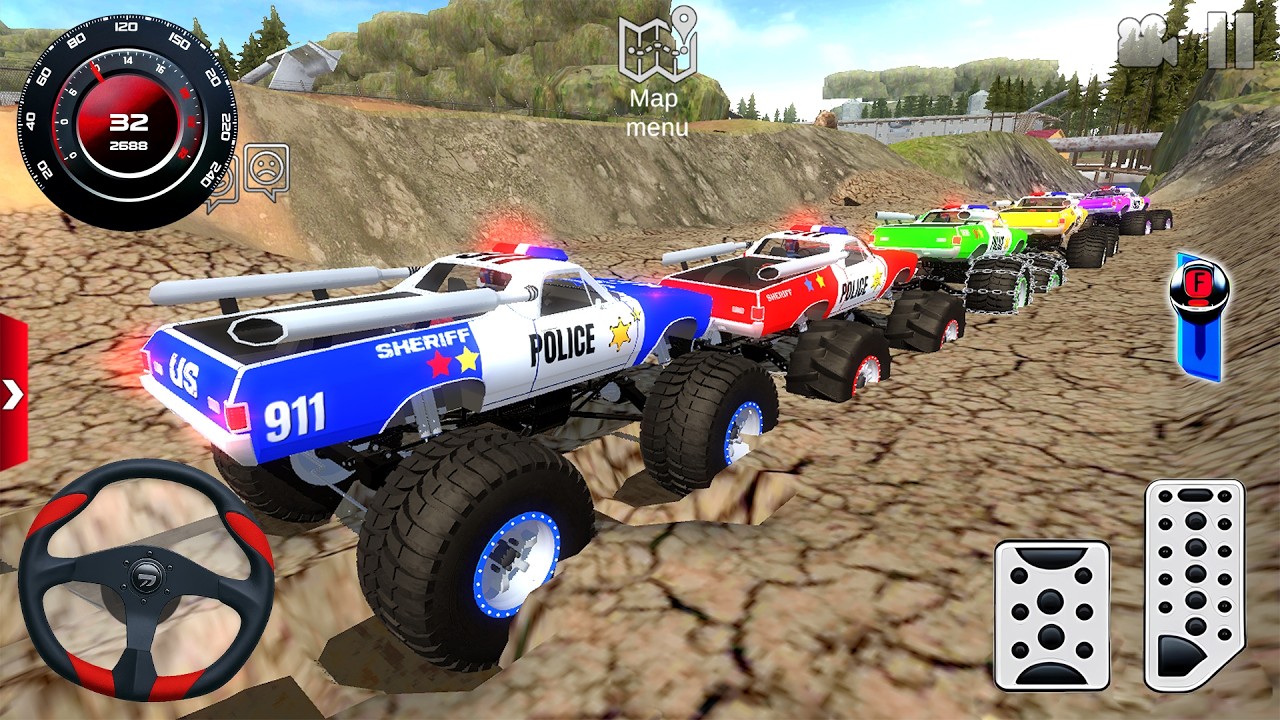 Impossible Off-Road Speed Monster Truck Racing #3 - Police Car Stunt Driving - Android GamePlay