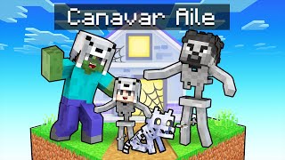 CANAVAR AİLESİ OLARAK TEK BLOKTA YAŞAMAK 😱 - Minecraft