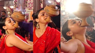 Sumona Chakravarti Performs At Dhanuchi Dance At Kajol's Durga Puja Pandal