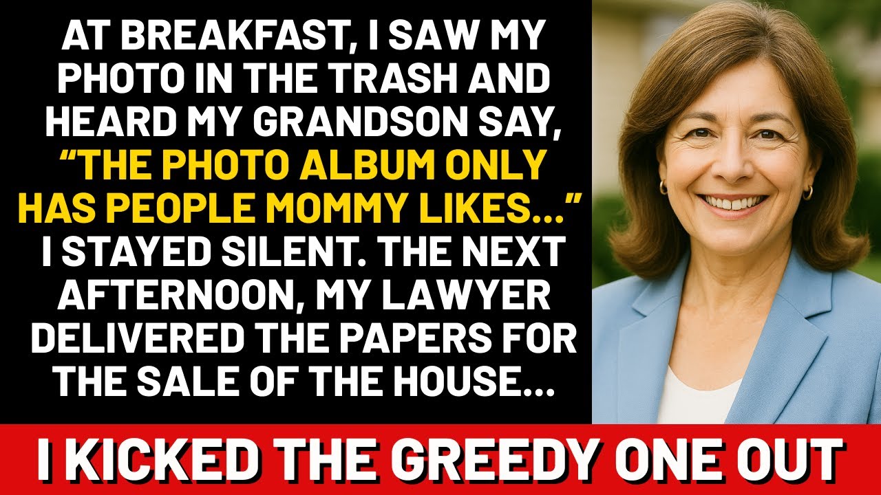 At breakfast, I saw my photo in the trash and heard my grandson say, “The photo album only has...