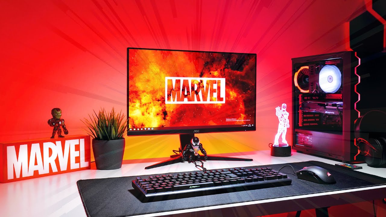 1200 Euro GAMING PC SETUP KOMPLETT MIT PC!! [Marvel Edition] YouTube