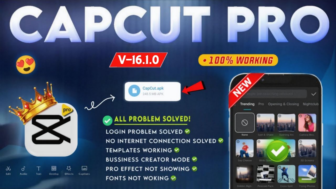 CapCut Pro Latest Update | Capcut 16.1.0 Update | Capcut No Internet Problem Solved ✅