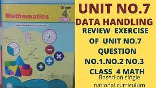 Exercise 3 of unit no.7(Data handling)Q NO.1 NO.2 NO.3 class 4 math /single national curriculum