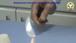 картинка: Виявлення галогенів  Проба Бейльштейна