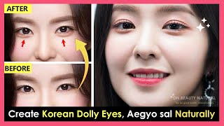 Natural Create Korean Dolly Eyes, Aegyo sal, Smiling Eyes to make eyes bigger (No Makeup, Surgery) Resimi