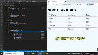 How to add hover effect in table