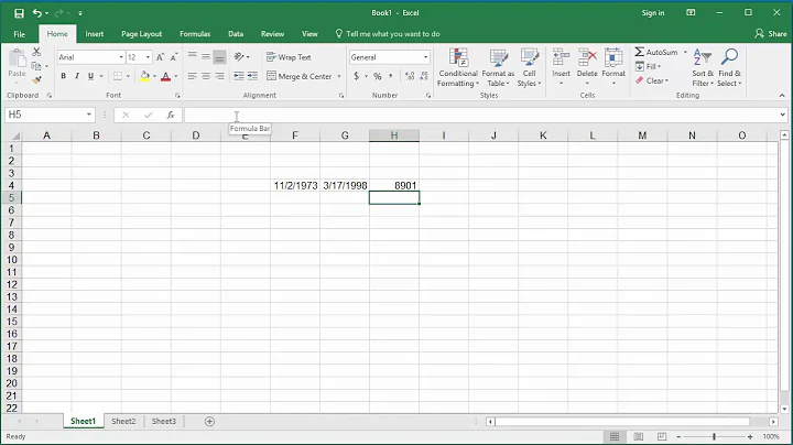 How to Calculate Number of Days or Months or Years between two Dates in Excel 2016