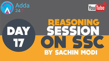 Preparation of Reasoning for SSC - CGL/CHSL By Sachin Modi