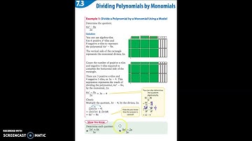 Math 9 - 7.3 Dividing Polynomials by Monomials