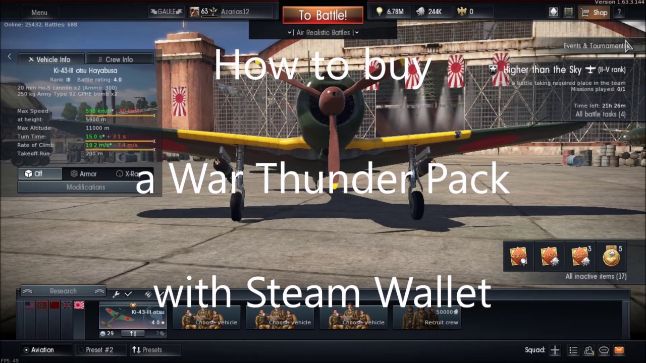 How To Buy A War Thunder S Packs Using Steam Wallet Youtube