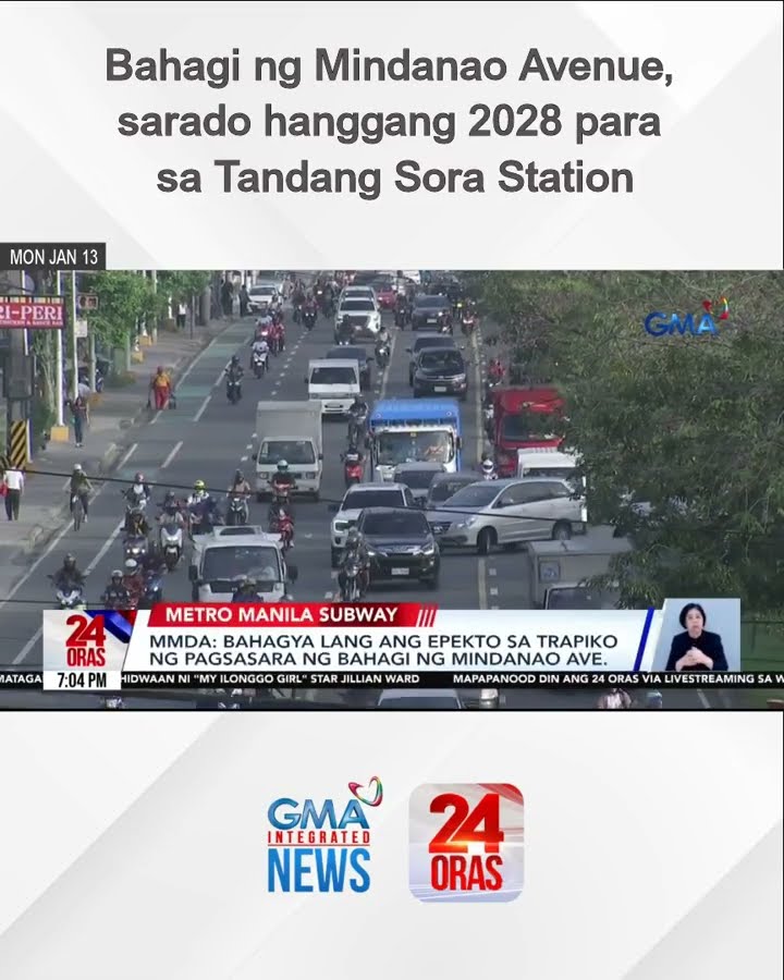 Bahagi ng Mindanao Avenue, sarado hanggang 2028 para sa Tandang Sora Station | 24 Oras