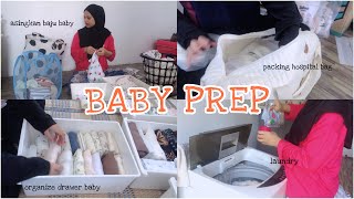 NESTING VLOG ♡ (( prepare barang baby, organize baby drawer, packing hospital bag, laundry \&more! ))