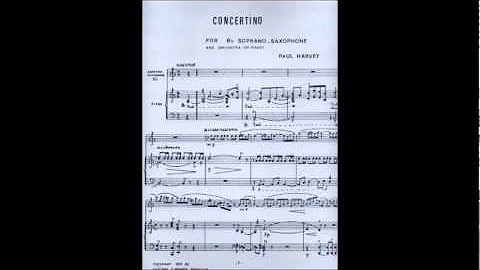 Concertino pour saxophone soprano et orchestre - Paul Harvey