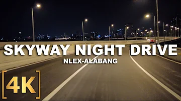 Tokyo Feels! Night Driving Tour at Skyway | NLEX-Alabang | 4K | Philippines