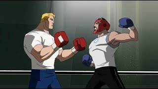 Captain America boxing with Iron Man