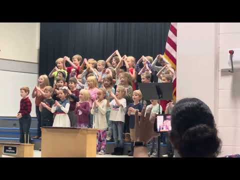 Sagle Elementary school singing first graders, Miss Darrah‘s class and Miss Jenkins’s class