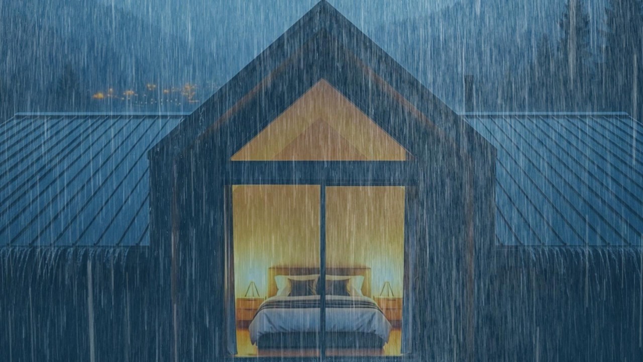 Heavy Rain Sounds on Tin Roof for Sleeping | Deep Sleep with Rolling Thunder