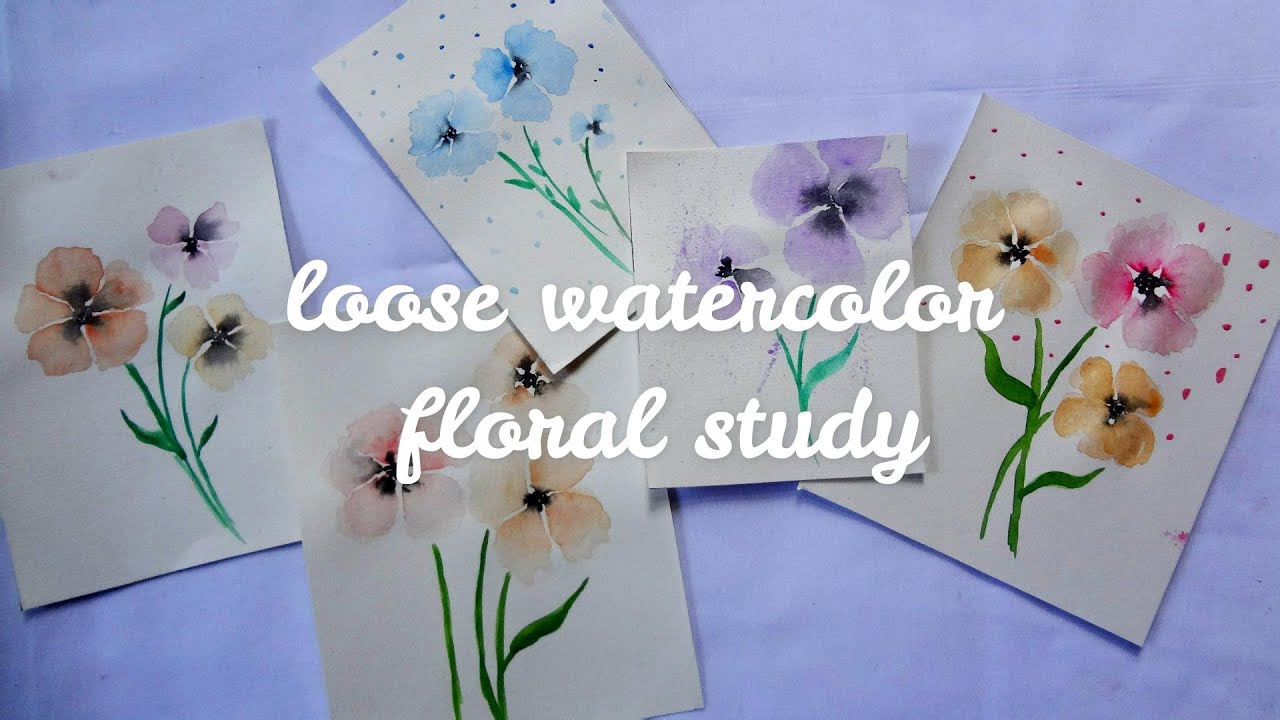 Easy loose watercolor flowers | watercolor floral study - YouTube
