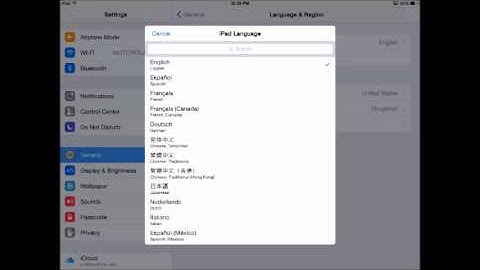 Changing ipad language (Chinese Traditional)