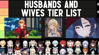 The Husbands And Wives Character Tier List Genshin Impact