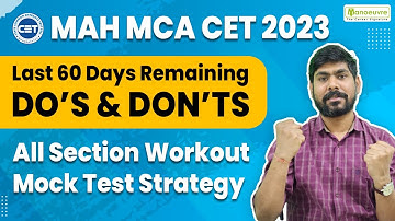 MAH MCA CET 2023 | Last 60 Days Remaining | Do