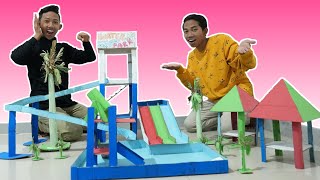 BIKIN WATERPARK TERKECIL DIDUNIA, BISA SEKEREN INI! | KREASI KARDUS MINIATUR💙 | Mikael TubeHD