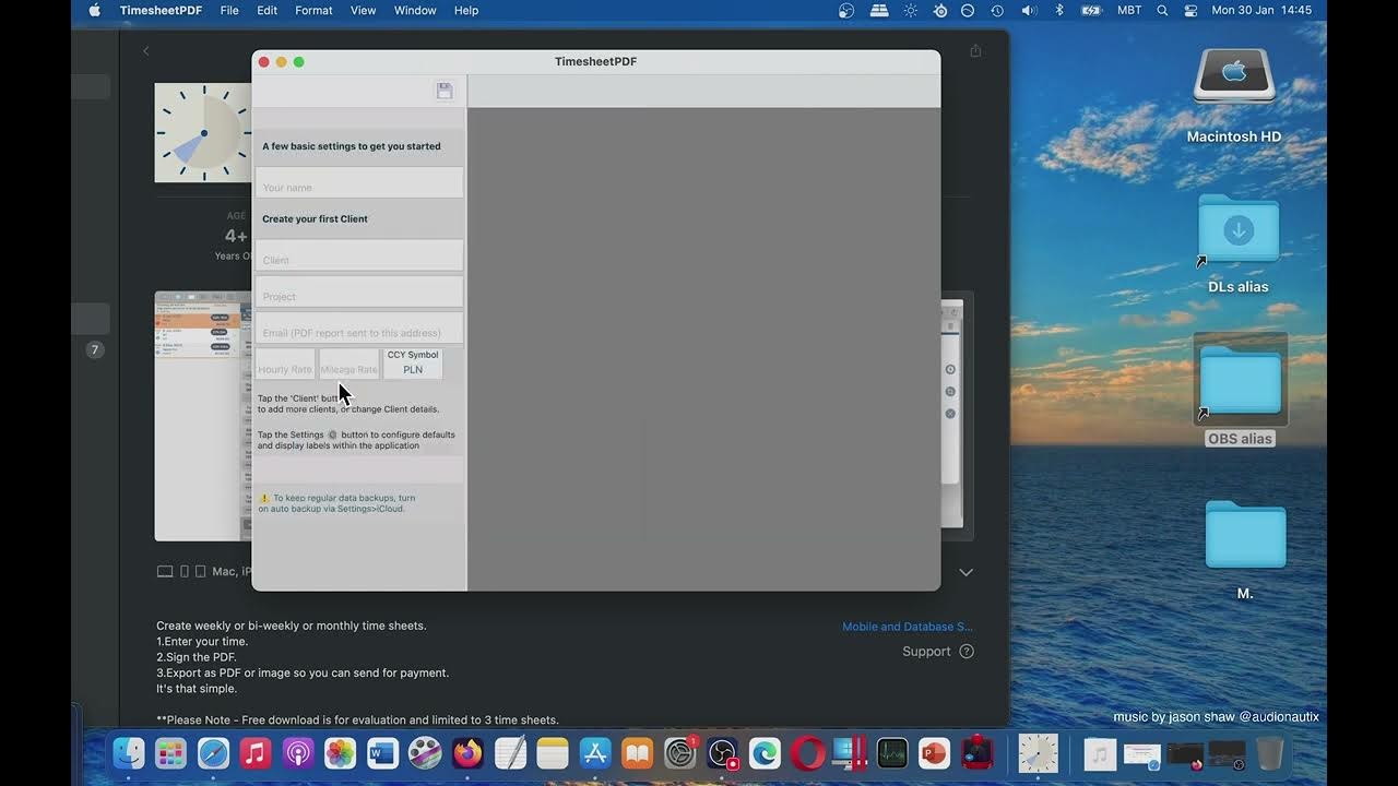 (MAC) Timesheet PDF Business App Basic Overview (Mac App Store) YouTube