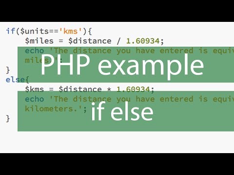 if else PHP example - creating a conversion tool Miles to Kilometres