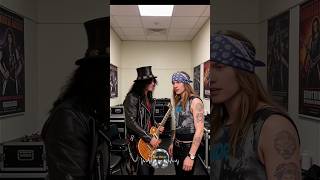 Slash U0026 Axl Rose Ready To Shake The Legendary Rock Stageslash gunsnroses axlrose rock guitar