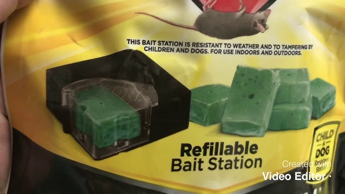 d-CON Refillable Corner Fit Mouse Poison Bait Station, 1 Trap + 2 Bait  Refills 