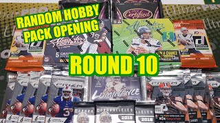 Random Football Card Hobby Pack Opening Round 10. Hits For Days!