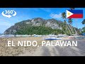 Corong Corong Beach Walk in El Nido, Palawan, Philippines - 360 Video