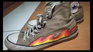TUTORIAL CUSTOM SEPATU CONVERSE // gak pake ribet dan hasil yang memuaskan