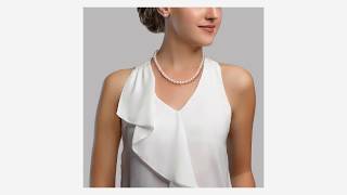 Pearl Necklace for Women - THE PEARL SOURCE 14K Gold 7-8mm AAA Quality Round White Fres... Pearl Necklace for Women - THE PEARL SOURCE 14K Gold 7-8mm AAA Quality Round White Fres...