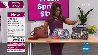 Anuschka HandPainted Leather Satchel with Cosmetic   Opt... screenshot 4