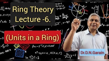 Ring Theory, Lec.-6(Units in Ring), by Dr.D.N.Garain